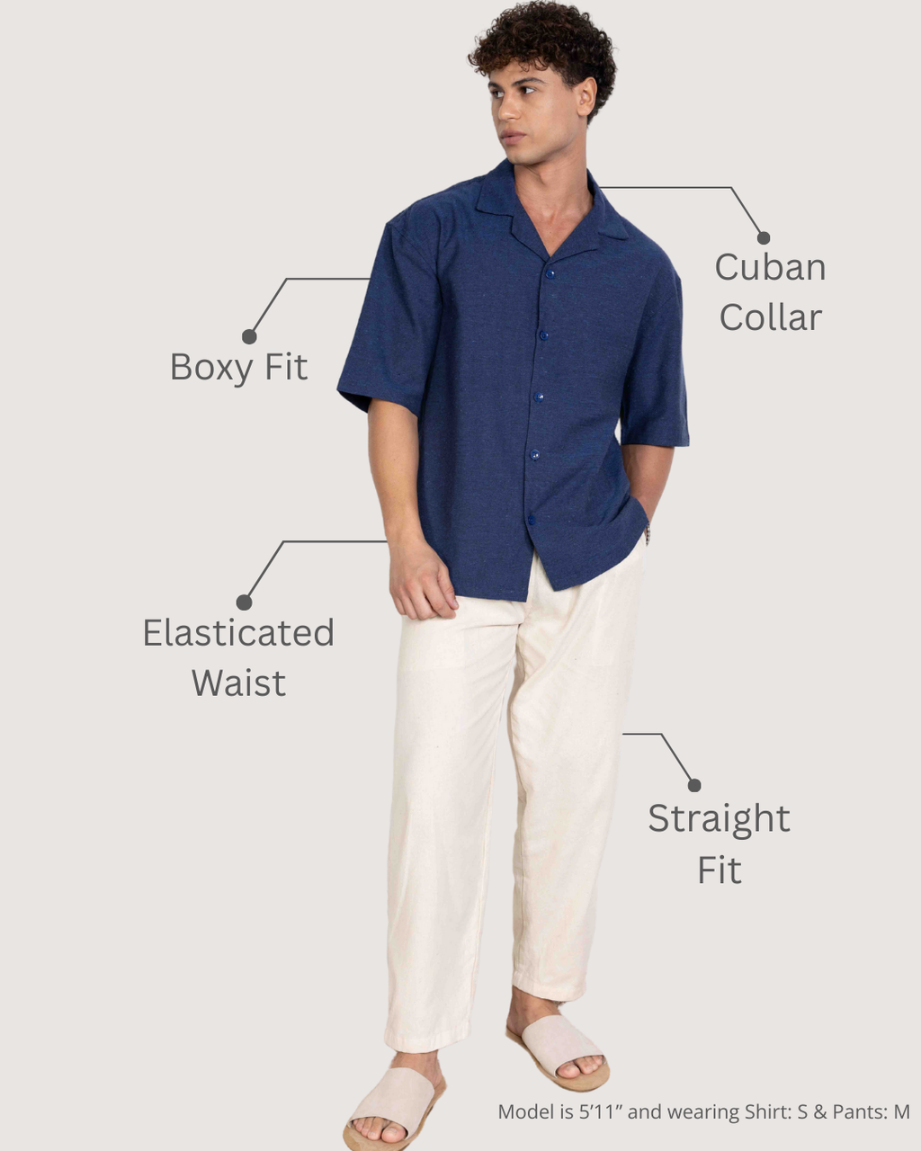 Sage Grey Renewed Cotton Resort Co-ord Set