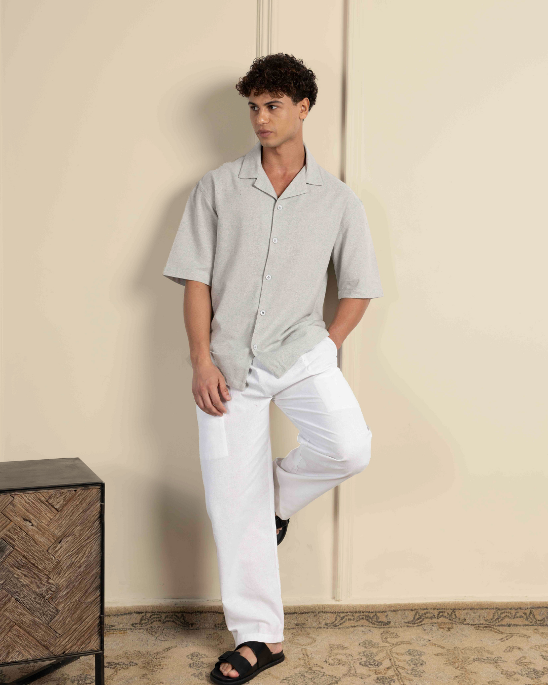 Sage Grey Renewed Cotton Resort Co-ord Set