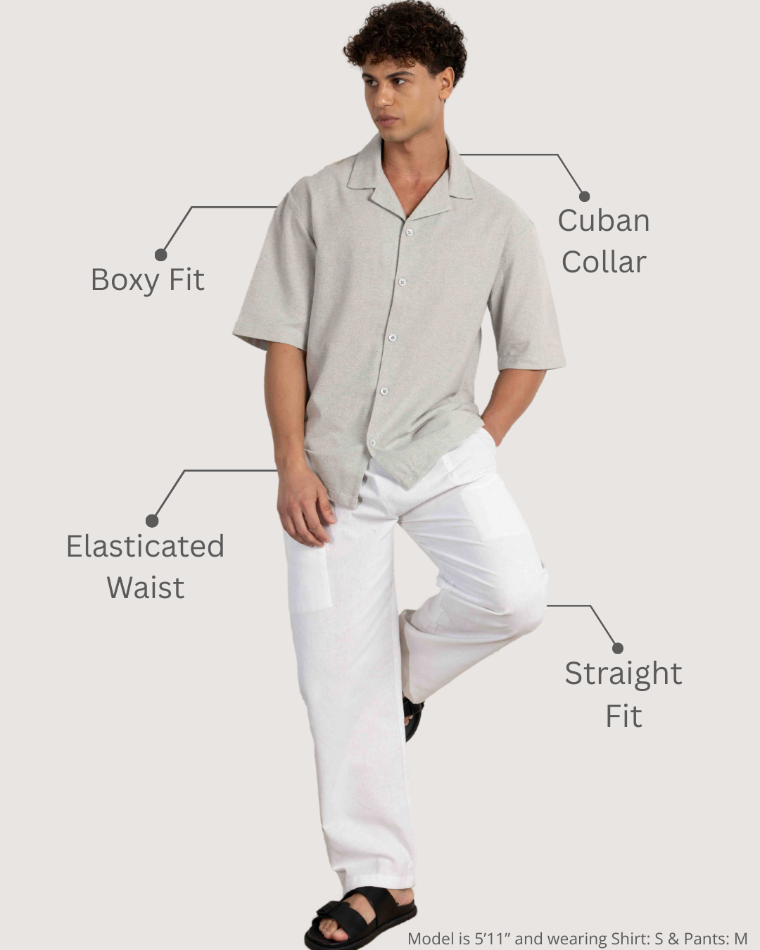 Sage Grey Renewed Cotton Resort Co-ord Set